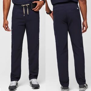 FIGS Navy Blue Axim Cargo Straight Leg 7-Pocket Scrub Pants Mens XXL Tall